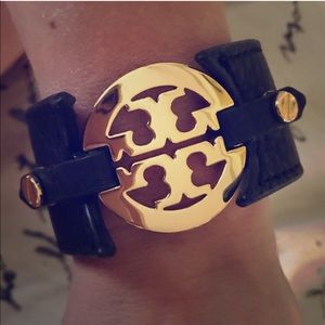 Tory Burch Leather Logo Cuff